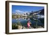 Woman Drinks An Alpine Cocktail, Mirror Lake, Eagle Cap Wilderness Of Wallowa Mts NE Oregon-Ben Herndon-Framed Photographic Print