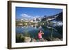 Woman Drinks An Alpine Cocktail, Mirror Lake, Eagle Cap Wilderness Of Wallowa Mts NE Oregon-Ben Herndon-Framed Photographic Print