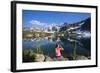 Woman Drinks An Alpine Cocktail, Mirror Lake, Eagle Cap Wilderness Of Wallowa Mts NE Oregon-Ben Herndon-Framed Photographic Print