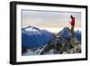 Woman Drinks Her Morning Coffee On Top Of A Mountain In The North Cascades-Hannah Dewey-Framed Photographic Print