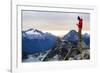 Woman Drinks Her Morning Coffee On Top Of A Mountain In The North Cascades-Hannah Dewey-Framed Photographic Print