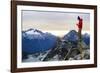 Woman Drinks Her Morning Coffee On Top Of A Mountain In The North Cascades-Hannah Dewey-Framed Photographic Print