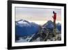 Woman Drinks Her Morning Coffee On Top Of A Mountain In The North Cascades-Hannah Dewey-Framed Photographic Print