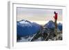 Woman Drinks Her Morning Coffee On Top Of A Mountain In The North Cascades-Hannah Dewey-Framed Photographic Print