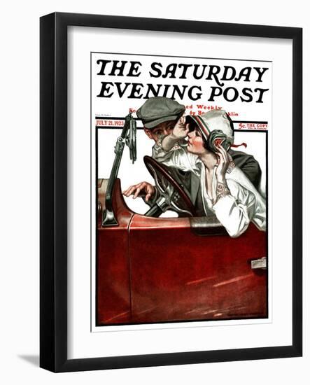 "Woman Driver," Saturday Evening Post Cover, July 21, 1923-Walter Beach Humphrey-Framed Giclee Print