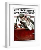 "Woman Driver," Saturday Evening Post Cover, July 21, 1923-Walter Beach Humphrey-Framed Giclee Print