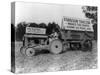 Woman Driving Fordson Tractor Photograph-Lantern Press-Stretched Canvas