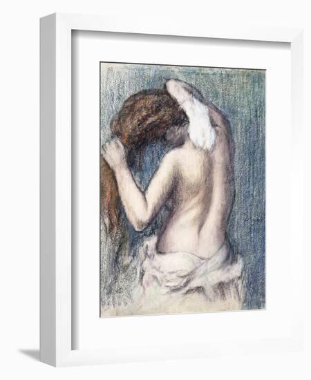 Woman Drying Herself (Femme s'essuyant). Ca. 1906-Edgar Degas-Framed Giclee Print