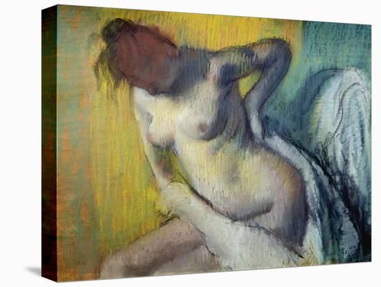 Woman Drying Herself-Edgar Degas-Stretched Canvas