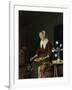 Woman Eating, known as the Cats Breakfast-Gabriel Metsu-Framed Art Print