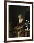 Woman Eating, known as the Cats Breakfast-Gabriel Metsu-Framed Art Print