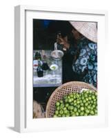 Woman Eating Pho at Food Stall, Cholon Market, Ho Chi Minh City, Indochina-Tim Hall-Framed Photographic Print