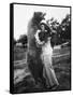 Woman Embraces a Stuffed Bear, Ca. 1940-null-Framed Stretched Canvas