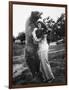 Woman Embraces a Stuffed Bear, Ca. 1940-null-Framed Photographic Print