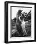 Woman Embraces a Stuffed Bear, Ca. 1940-null-Framed Photographic Print