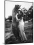 Woman Embraces a Stuffed Bear, Ca. 1940-null-Mounted Photographic Print