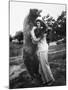 Woman Embraces a Stuffed Bear, Ca. 1940-null-Mounted Photographic Print