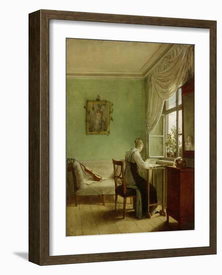 Woman Embroidering, 1812-Georg Friedrich Kersting-Framed Giclee Print