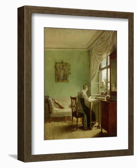 Woman Embroidering, 1812-Georg Friedrich Kersting-Framed Giclee Print