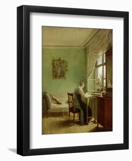 Woman Embroidering, 1812-Georg Friedrich Kersting-Framed Giclee Print