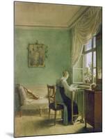 Woman Embroidering-Georg Friedrich Kersting-Mounted Giclee Print