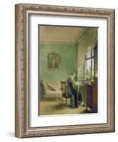 Woman Embroidering-Georg Friedrich Kersting-Framed Giclee Print