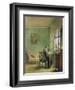 Woman Embroidering-Georg Friedrich Kersting-Framed Giclee Print