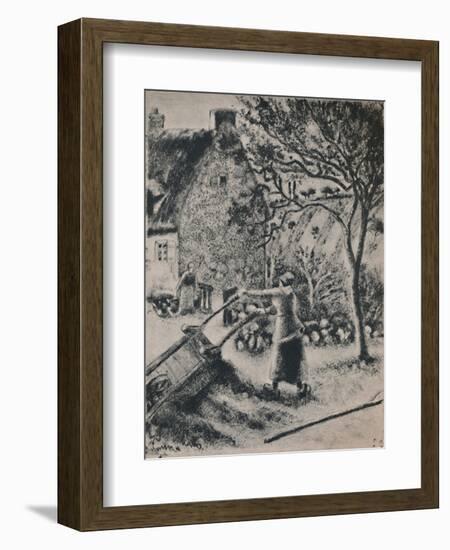 'Woman Emptying a Wheel Barrow', c.1880, (1946)-Camille Pissarro-Framed Giclee Print