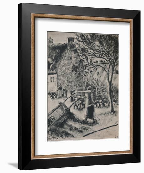 'Woman Emptying a Wheel Barrow', c.1880, (1946)-Camille Pissarro-Framed Giclee Print