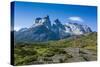 Woman Enjoying the Incredible Mountains of the Torres Del Paine National Park-Michael Runkel-Stretched Canvas