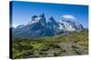 Woman Enjoying the Incredible Mountains of the Torres Del Paine National Park-Michael Runkel-Stretched Canvas