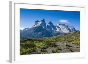 Woman Enjoying the Incredible Mountains of the Torres Del Paine National Park-Michael Runkel-Framed Photographic Print