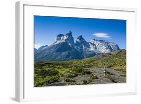 Woman Enjoying the Incredible Mountains of the Torres Del Paine National Park-Michael Runkel-Framed Photographic Print