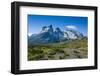 Woman Enjoying the Incredible Mountains of the Torres Del Paine National Park-Michael Runkel-Framed Premium Photographic Print