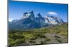 Woman Enjoying the Incredible Mountains of the Torres Del Paine National Park-Michael Runkel-Mounted Premium Photographic Print