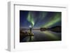 Woman Enjoying the View of the Northern Lights, at Lake Thingvellir, Iceland-null-Framed Photographic Print