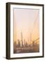 Woman enjoying the view to Manhattan from Empty skies 9/11 memorial in Liberty state park, New York-Jordan Banks-Framed Photographic Print