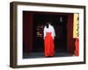 Woman Enters the Tsurugaoka Hachimangu Shrine, Kamakura, Japan-Nancy & Steve Ross-Framed Photographic Print