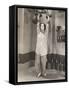 Woman Exercising in Silk Pajamas-null-Framed Stretched Canvas