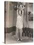 Woman Exercising in Silk Pajamas-null-Stretched Canvas