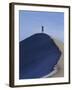 Woman Exercising on the Top of a Sand Dune-null-Framed Premium Photographic Print