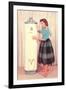 Woman Eying Water Heater, Retro-null-Framed Art Print