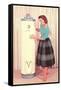 Woman Eying Water Heater, Retro-null-Framed Stretched Canvas