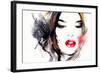 Woman Face. Hand Painted Fashion Illustration-Anna Ismagilova-Framed Art Print