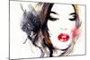 Woman Face. Hand Painted Fashion Illustration-Anna Ismagilova-Mounted Art Print