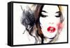 Woman Face. Hand Painted Fashion Illustration-Anna Ismagilova-Framed Stretched Canvas