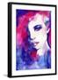 Woman Face. Hand Painted Fashion Illustration-Anna Ismagilova-Framed Art Print