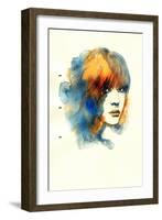 Woman Face. Hand Painted Fashion Illustration-Anna Ismagilova-Framed Art Print