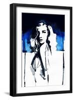 Woman Face. Hand Painted Fashion Illustration-Anna Ismagilova-Framed Art Print