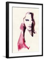 Woman Face. Hand Painted Fashion Illustration-Anna Ismagilova-Framed Art Print